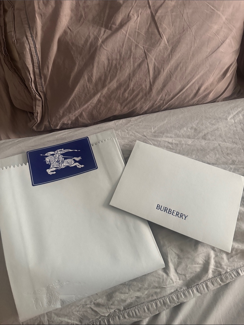 Burberry gift bag and envelope